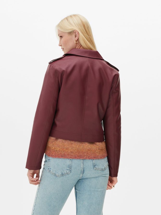 Essential Faux Leather Biker Jacket - Image 4