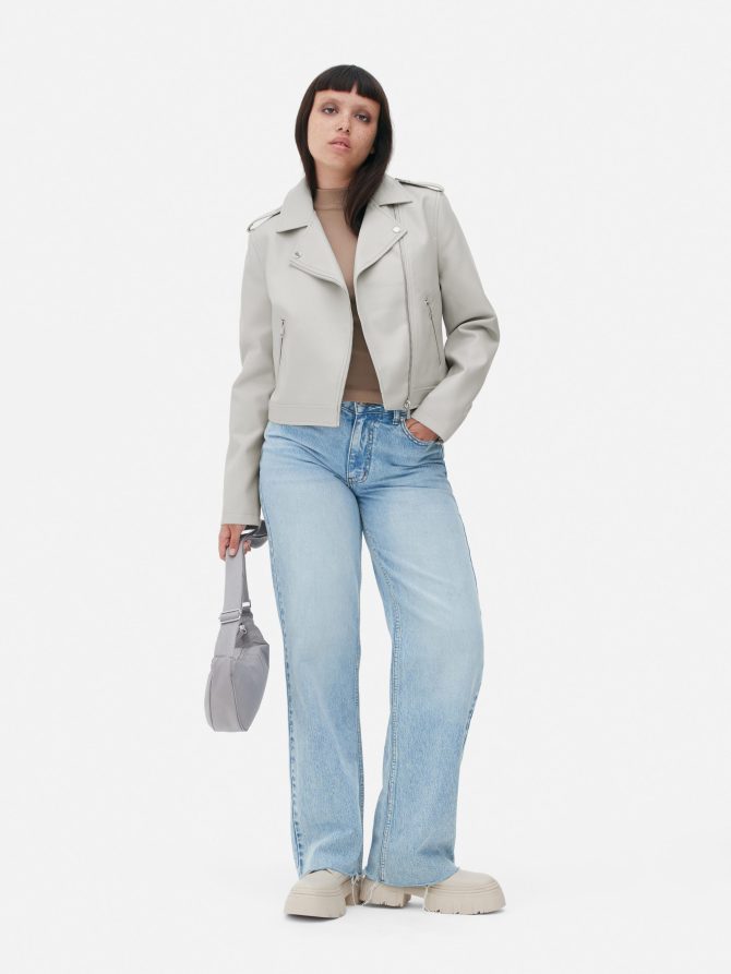 Essential Faux Leather Biker Jacket
