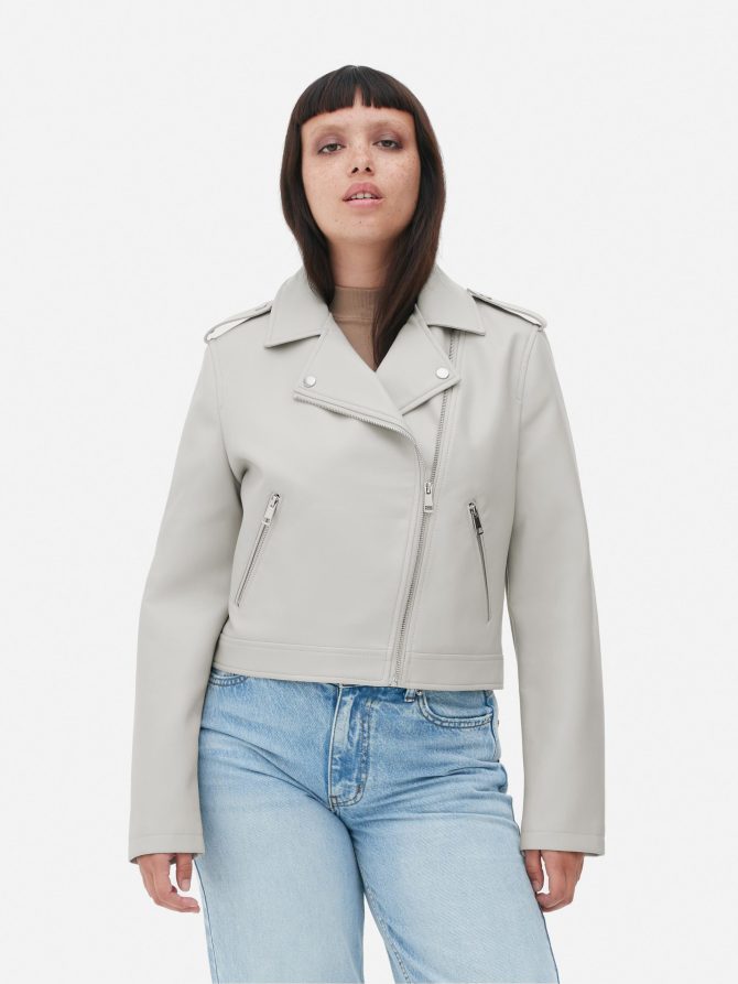 Essential Faux Leather Biker Jacket - Image 2