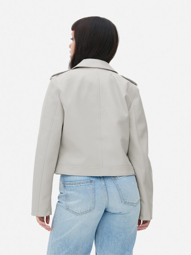 Essential Faux Leather Biker Jacket - Image 4
