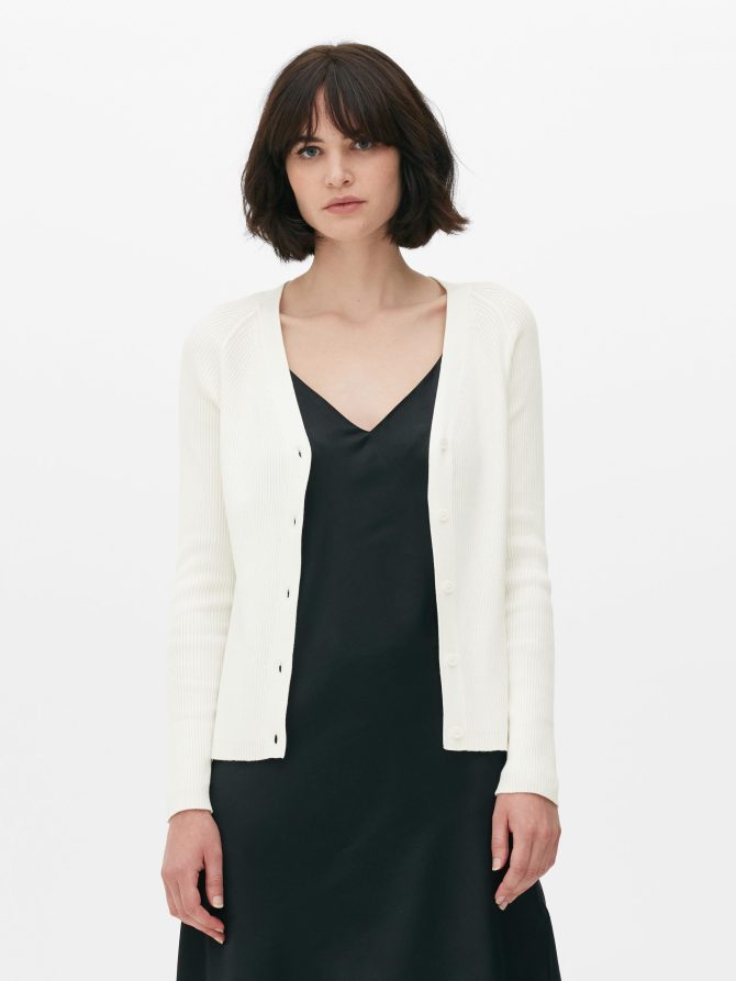 Ribbed V-neck Cardigan - Image 2