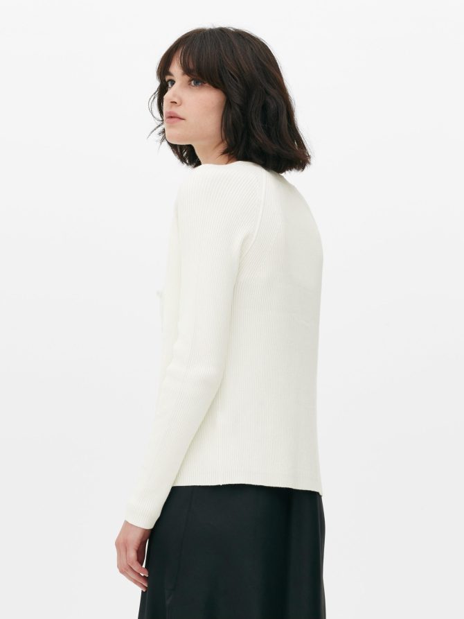 Ribbed V-neck Cardigan - Image 4