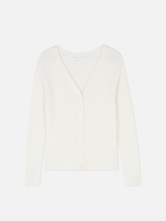 Ribbed V-neck Cardigan - Image 5