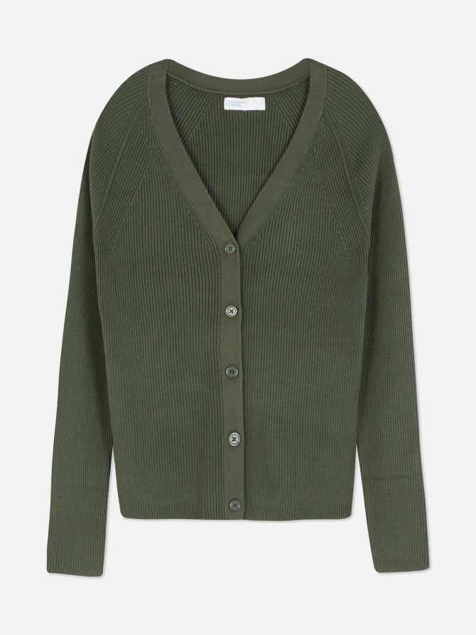 Ribbed V-neck Cardigan - Image 5