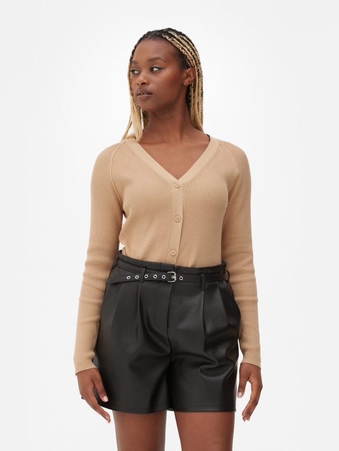 Ribbed V-neck Cardigan - Image 2