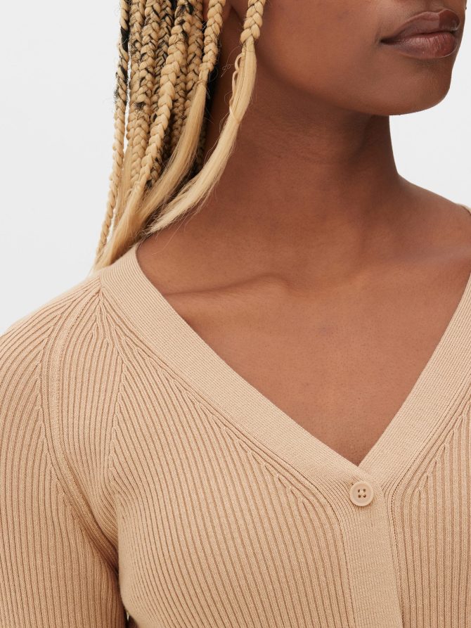 Ribbed V-neck Cardigan - Image 3