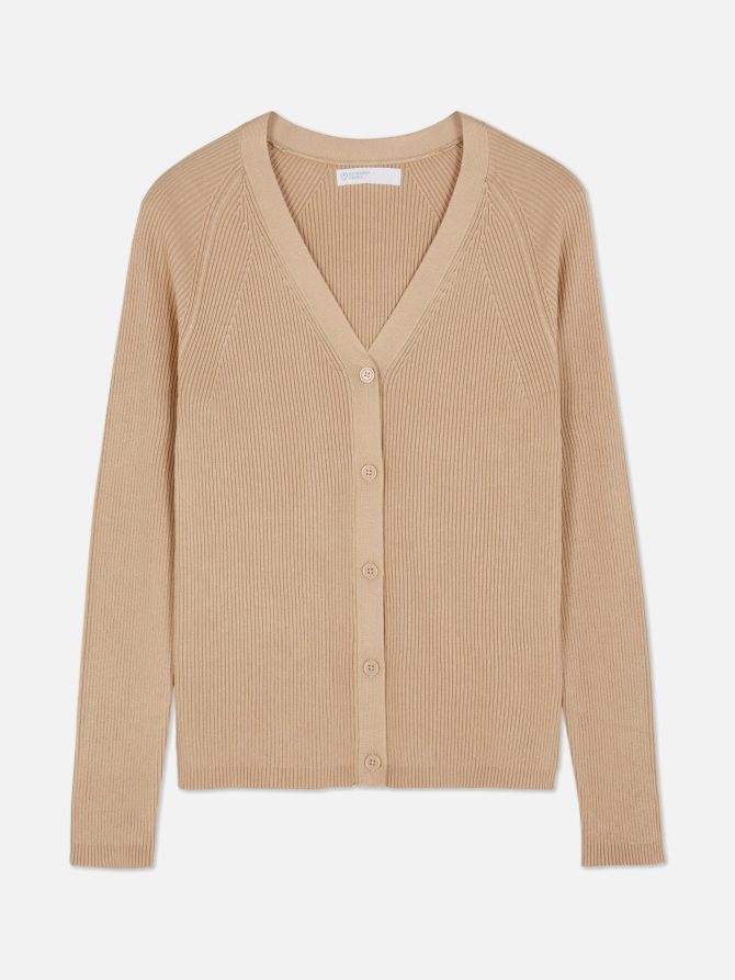 Ribbed V-neck Cardigan - Image 5