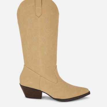 Faux Leather Cowboy Boots