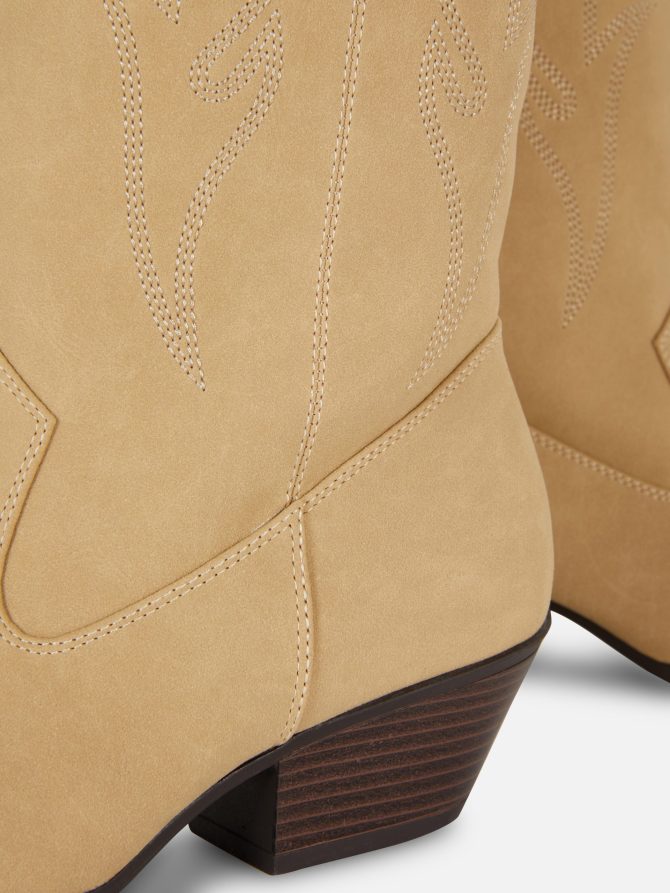 Faux Leather Cowboy Boots - Image 5