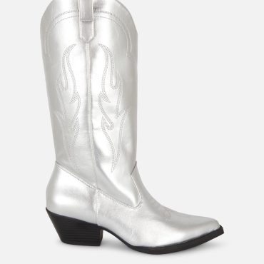 Faux Leather Cowboy Boots