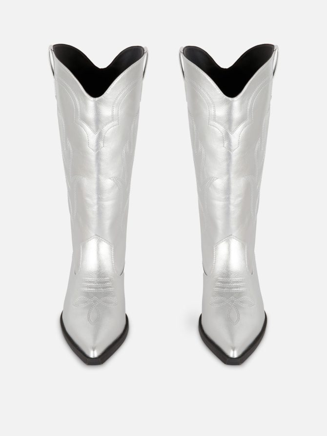 Faux Leather Cowboy Boots - Image 2