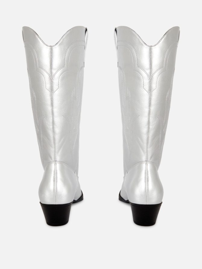 Faux Leather Cowboy Boots - Image 3