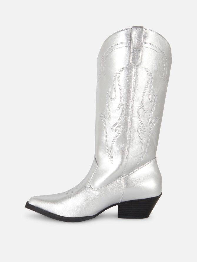 Faux Leather Cowboy Boots - Image 4