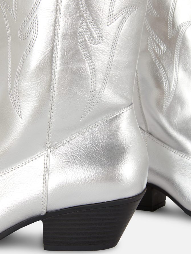 Faux Leather Cowboy Boots - Image 5