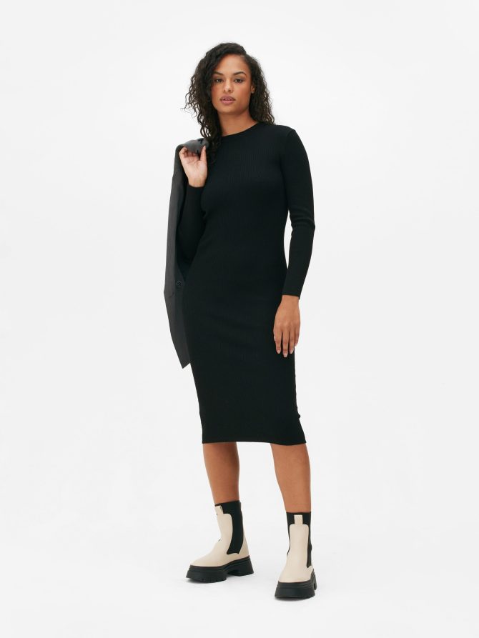 Ribbed Midi Dress
