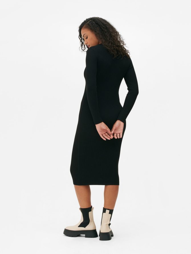 Ribbed Midi Dress - Image 4