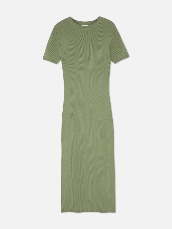 Ribbed Short Sleeve Knit Midi Dress - Image 5