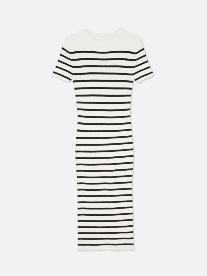 Ribbed Short Sleeve Knit Midi Dress - Image 5