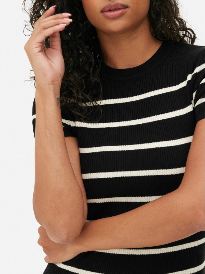 Ribbed Short Sleeve Knit Midi Dress - Image 3