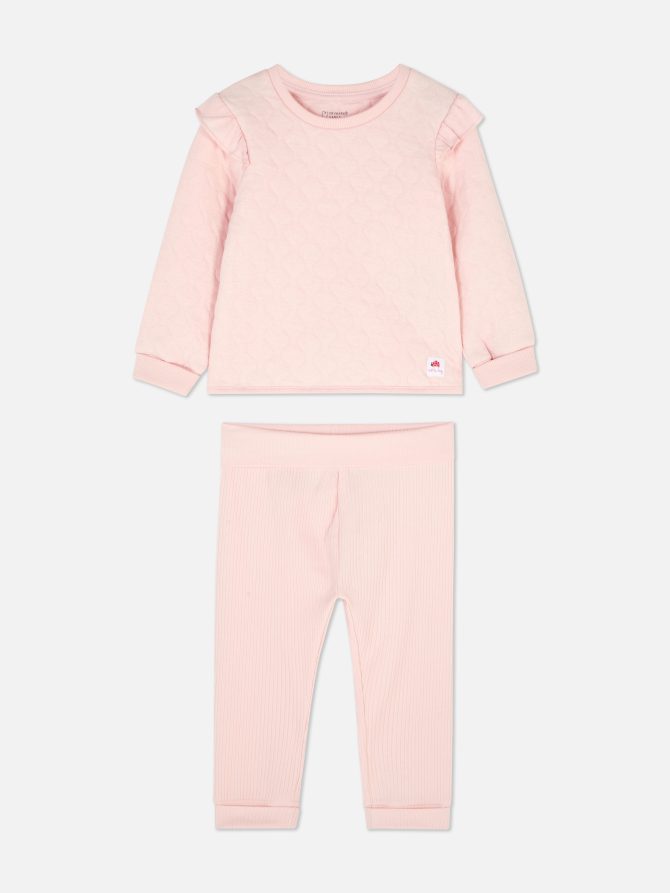 Textured Sweatshirt and Leggings Lounge Set