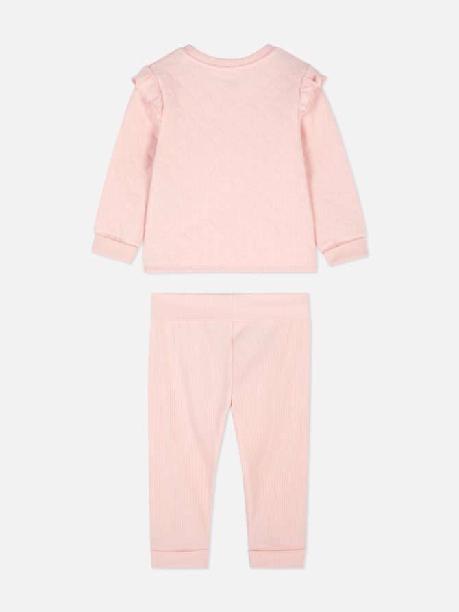 Textured Sweatshirt and Leggings Lounge Set - Image 2