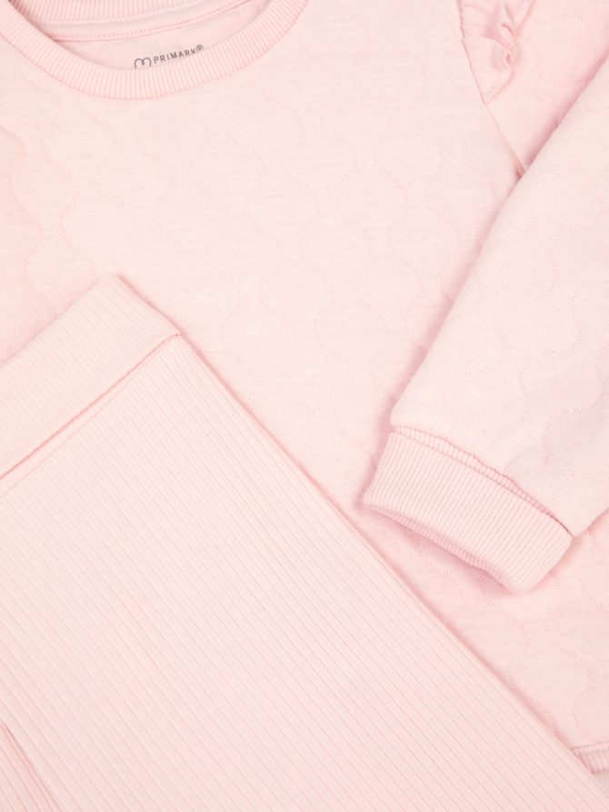 Textured Sweatshirt and Leggings Lounge Set - Image 3