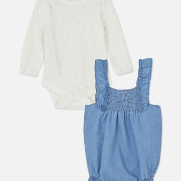 Chambray Bodysuit & Romper Set