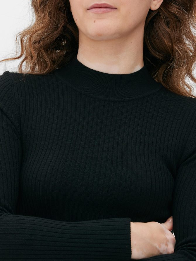 Ribbed Mock Neck Sweater - Image 3