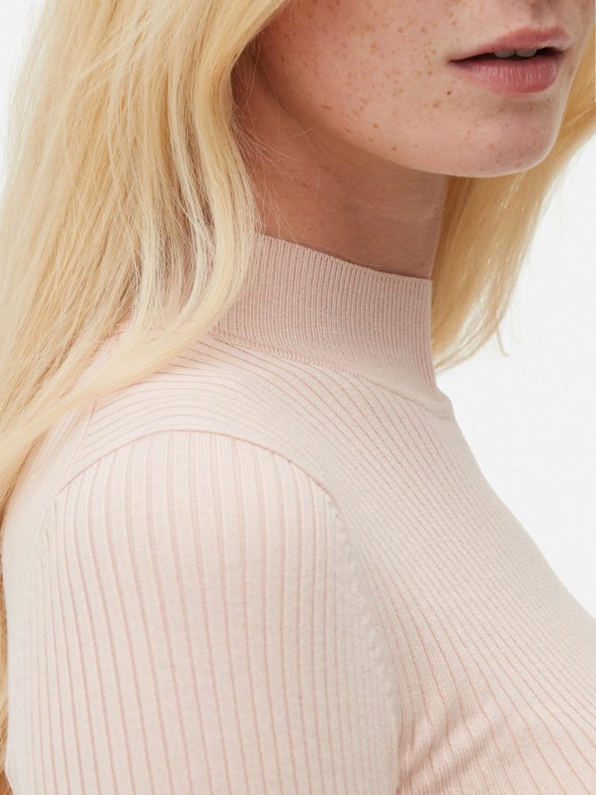 Ribbed High Neck Top - Image 3