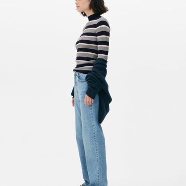 Ribbed High Neck Top