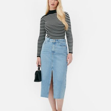 Ribbed High Neck Top