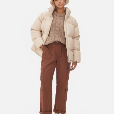 Funnel Neck Padded Coat