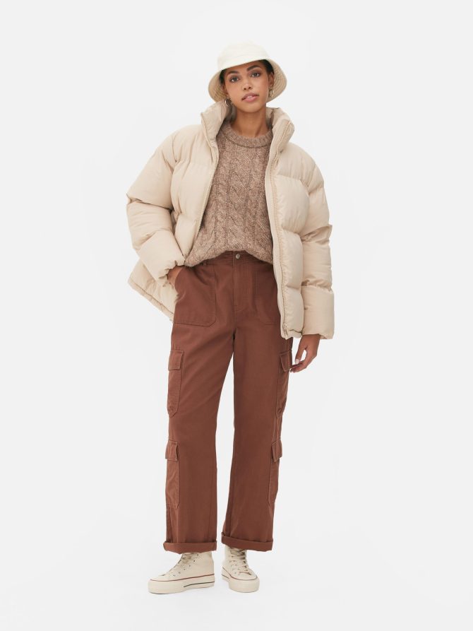 Funnel Neck Padded Coat