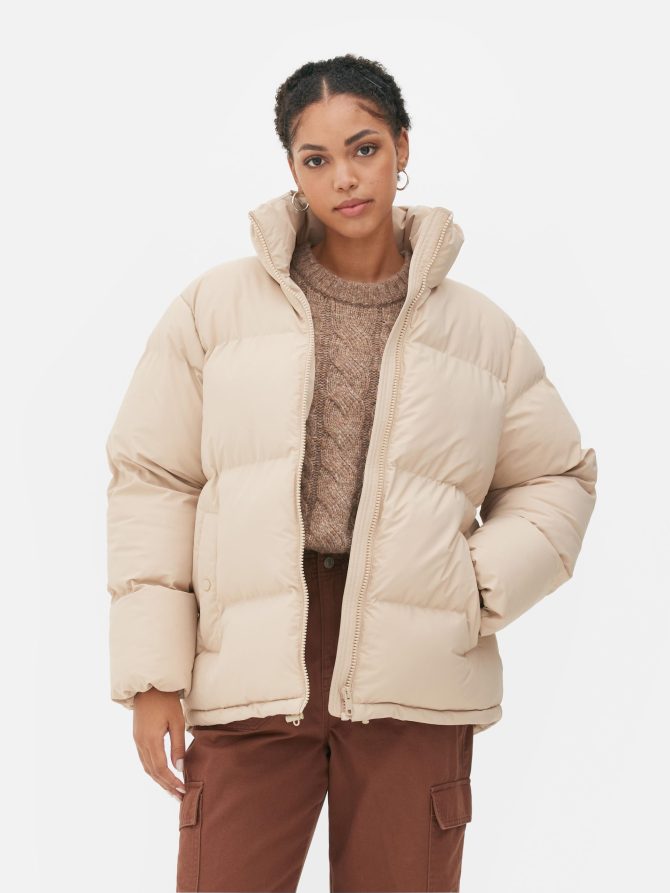 Funnel Neck Padded Coat - Image 2