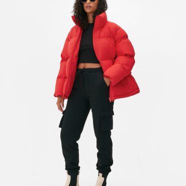 Funnel Neck Padded Coat