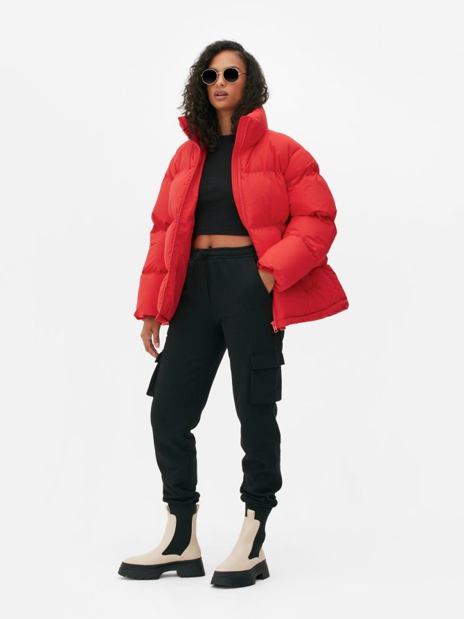 Funnel Neck Padded Coat