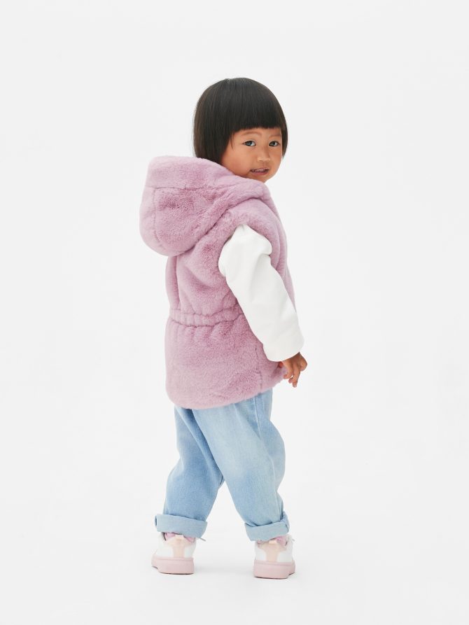 Faux Fur Hooded Vest - Image 2