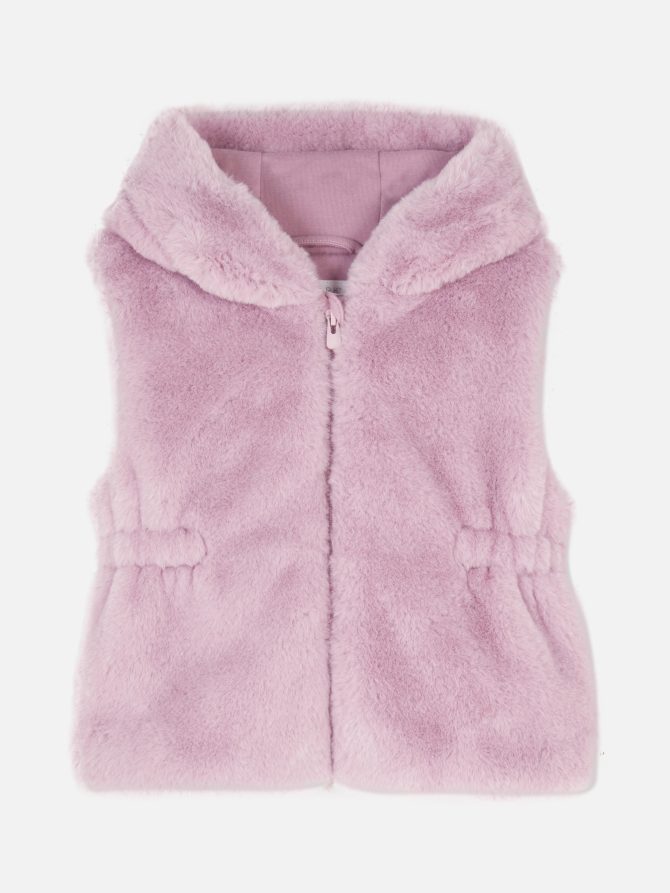 Faux Fur Hooded Vest - Image 3