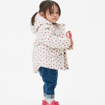 Heart Print Puffer Jacket
