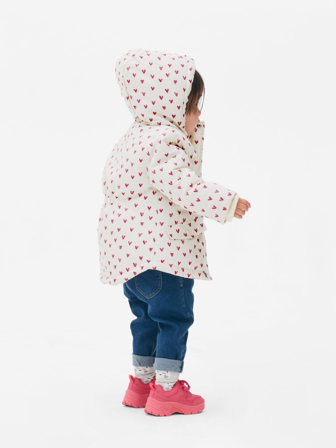 Heart Print Puffer Jacket - Image 2