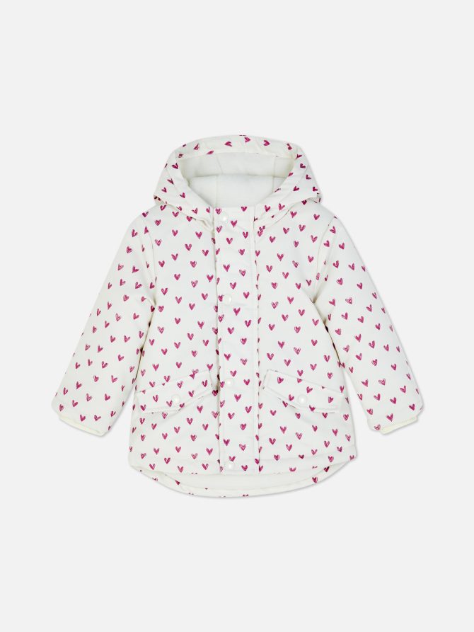 Heart Print Puffer Jacket - Image 3