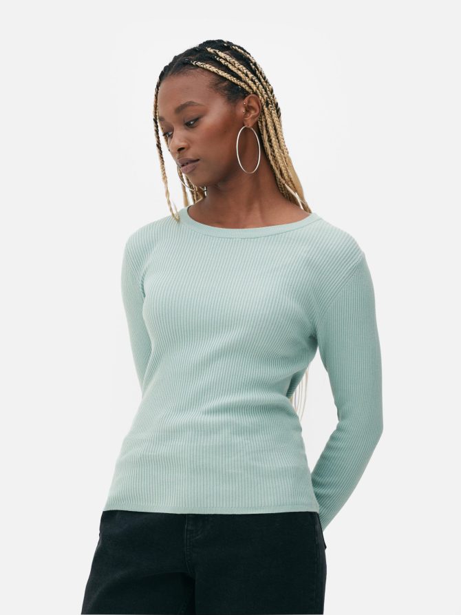 Ribbed Fine Knit Sweater - Image 2