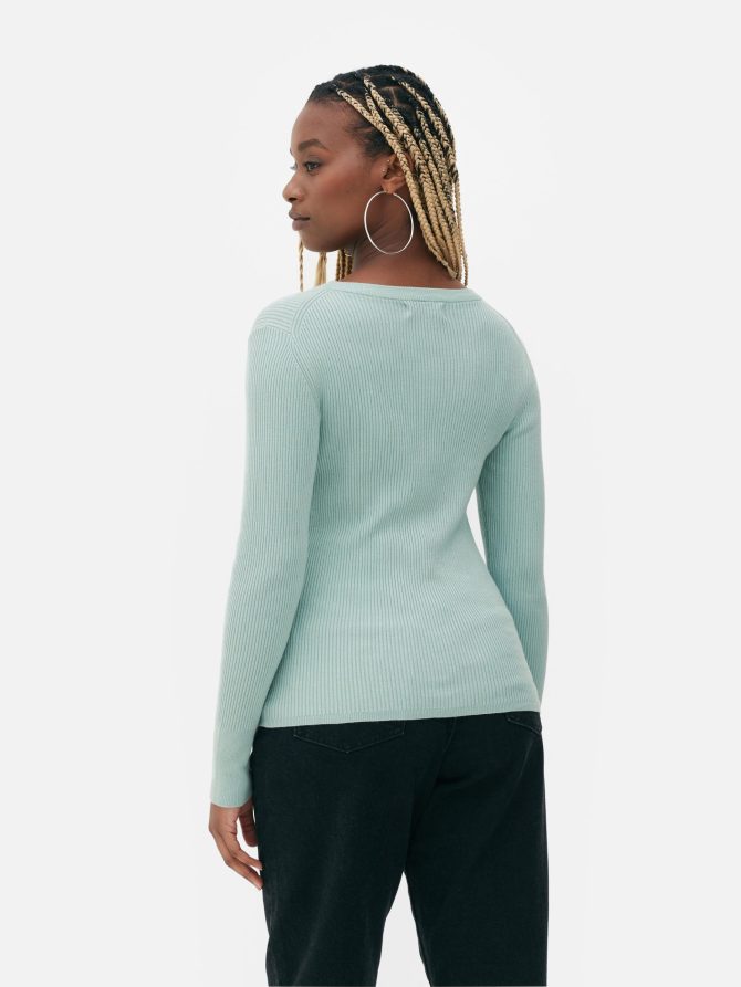 Ribbed Fine Knit Sweater - Image 4