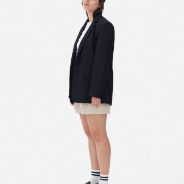 Striped Single-Breasted Blazer