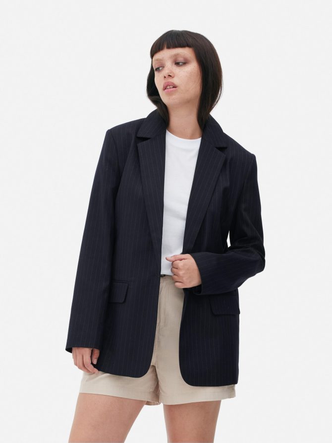 Striped Single-Breasted Blazer - Image 2