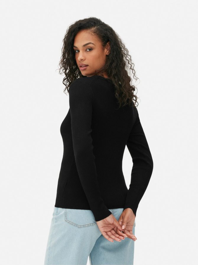 Fine Knit Ribbed Sweater - Image 4