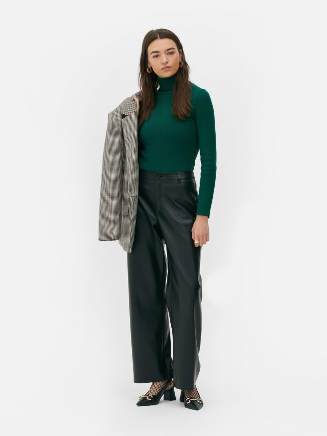 Ribbed Roll Neck Sweater