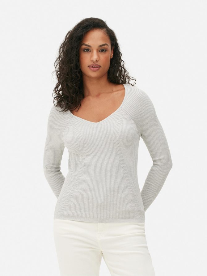 Ribbed V-Neck Top - Image 2