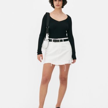Ribbed V-Neck Top