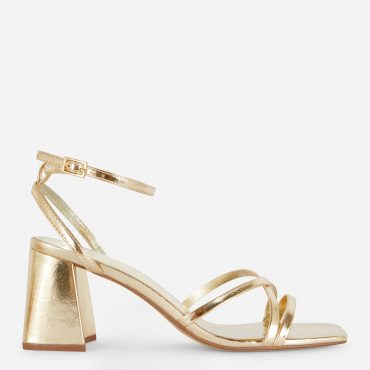 Cross Strap Block Heel Sandals